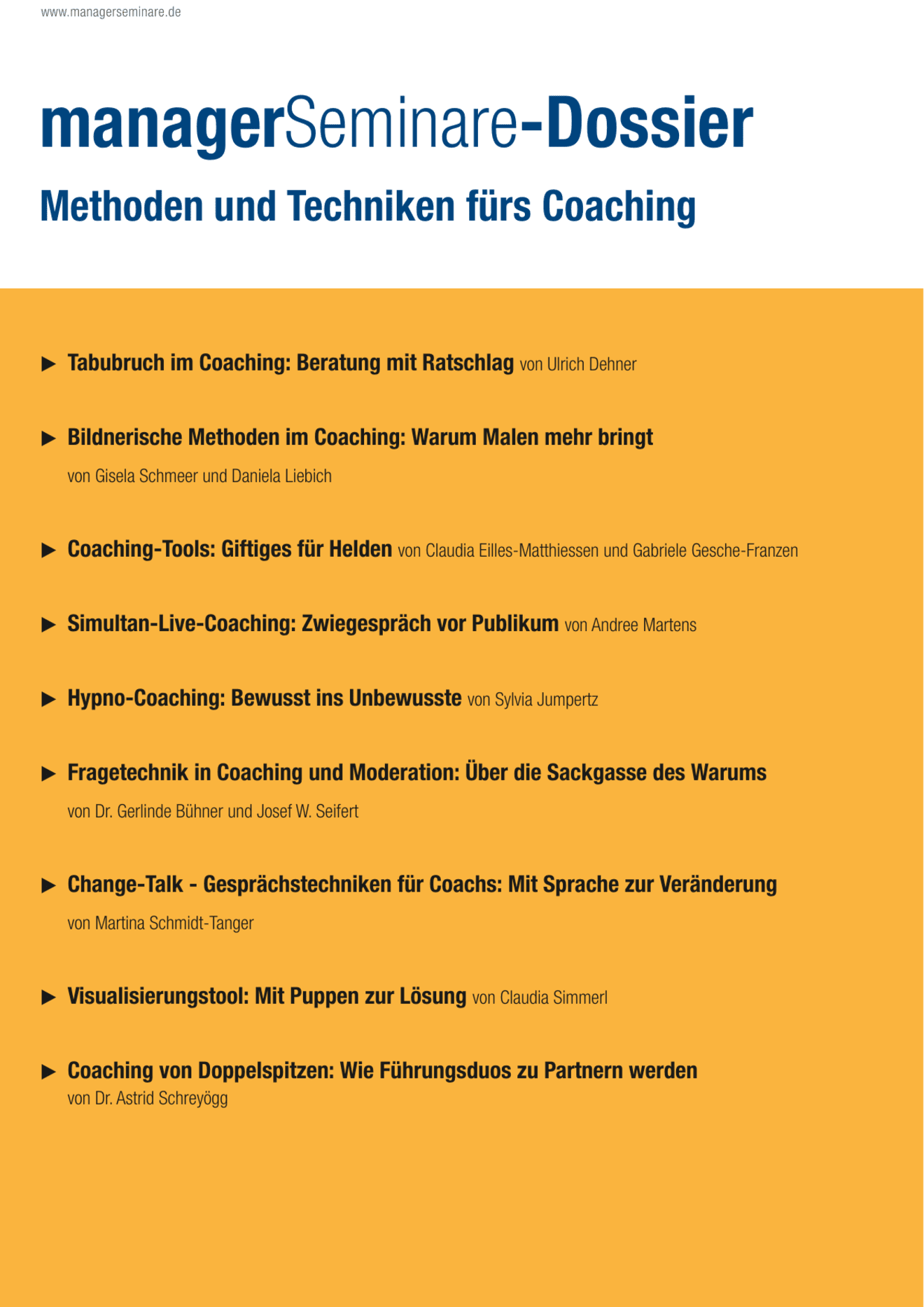 zum Dossier: Methoden und Techniken fürs Coaching
