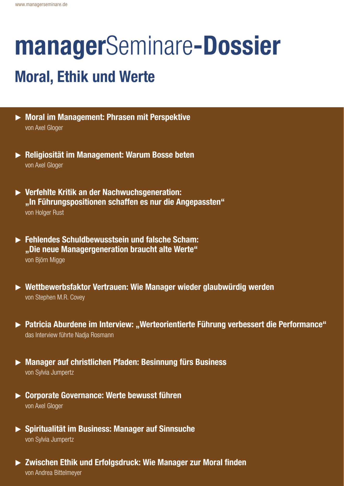 zum Dossier: Moral, Ethik und Werte