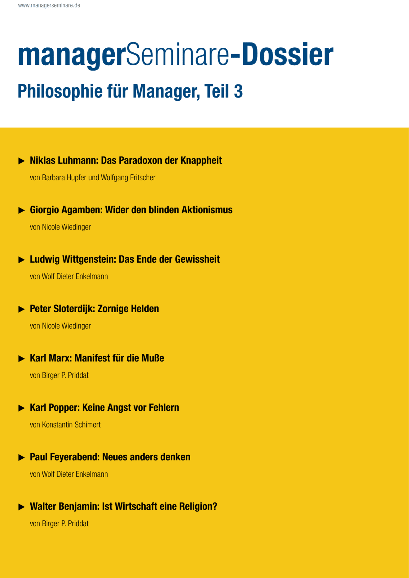 zum Dossier: Philosophie für Manager, Teil 3