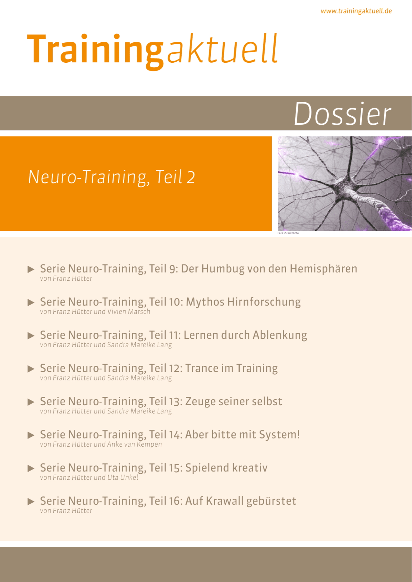 Dossier Neuro-Training, Teil 2