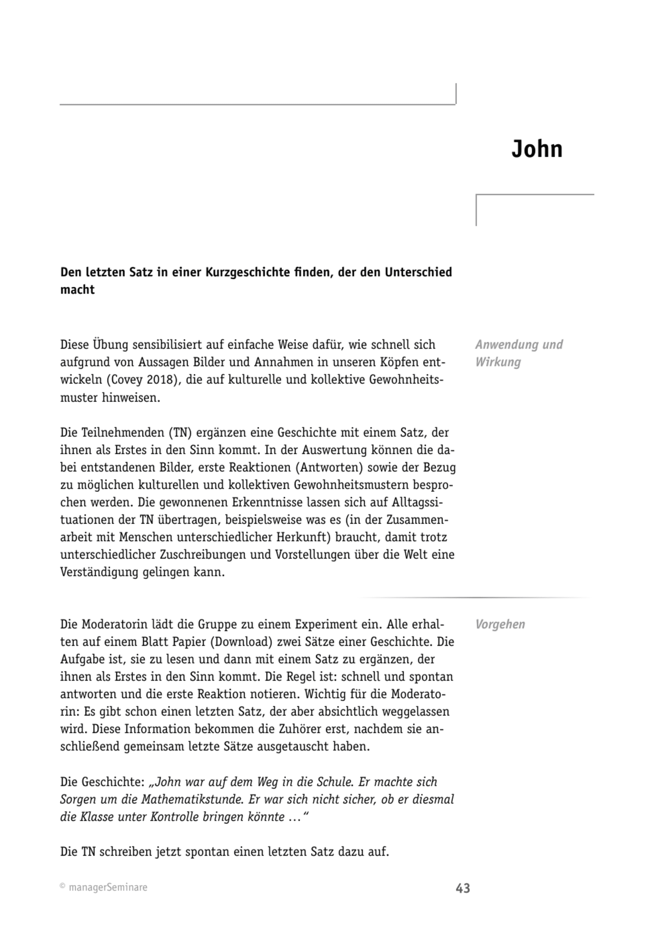 Diversity-Übung: John