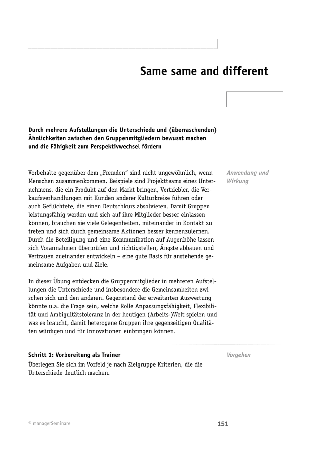 Diversity-Übung: Same same and different
