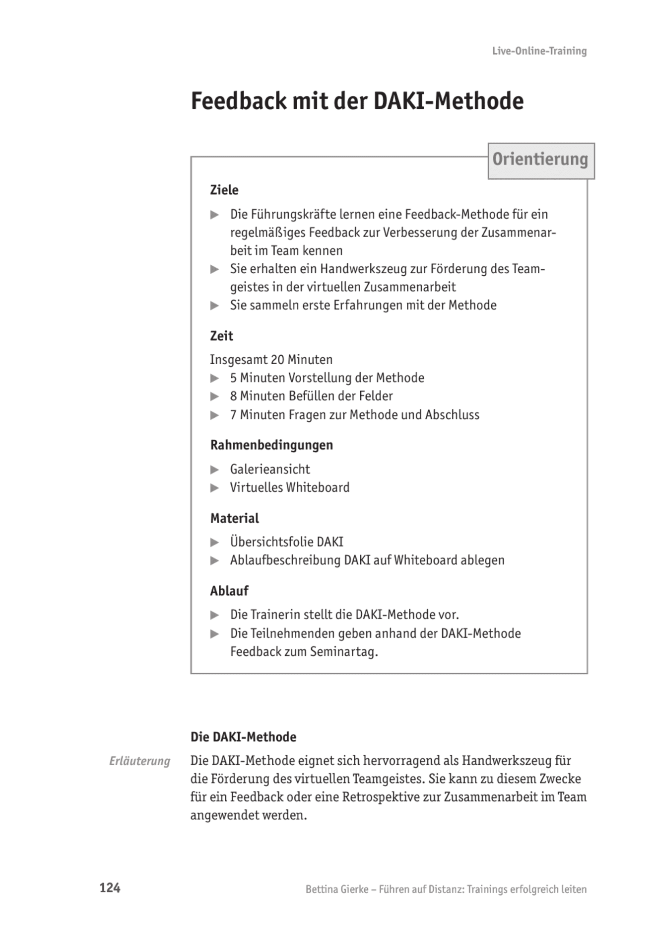 Tool  Online-Teamführung: Feedback mit der DAKI-Methode