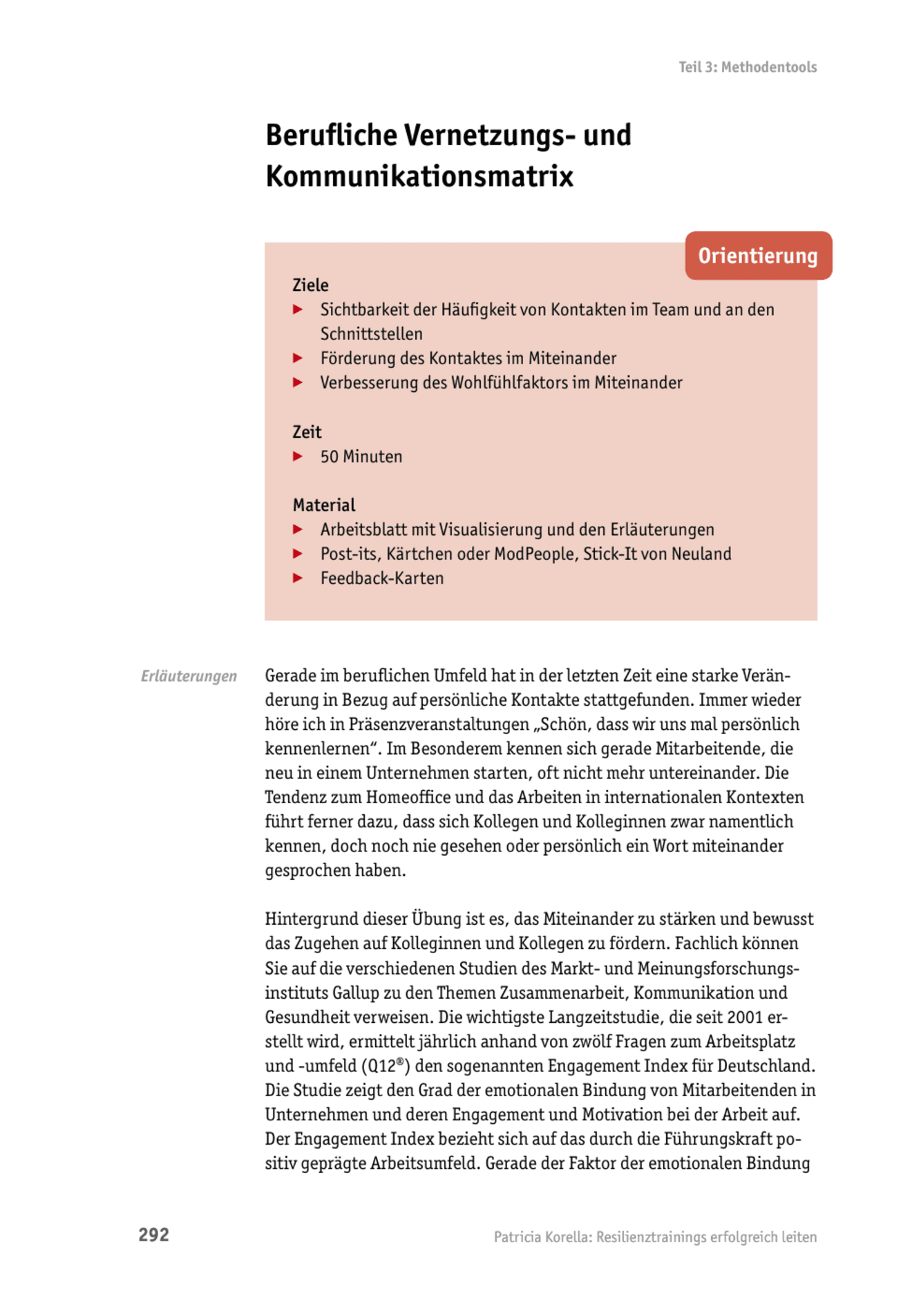 zum Tool: Resilienz-Training: Berufliche Vernetzungs- und Kommunikationsmatrix