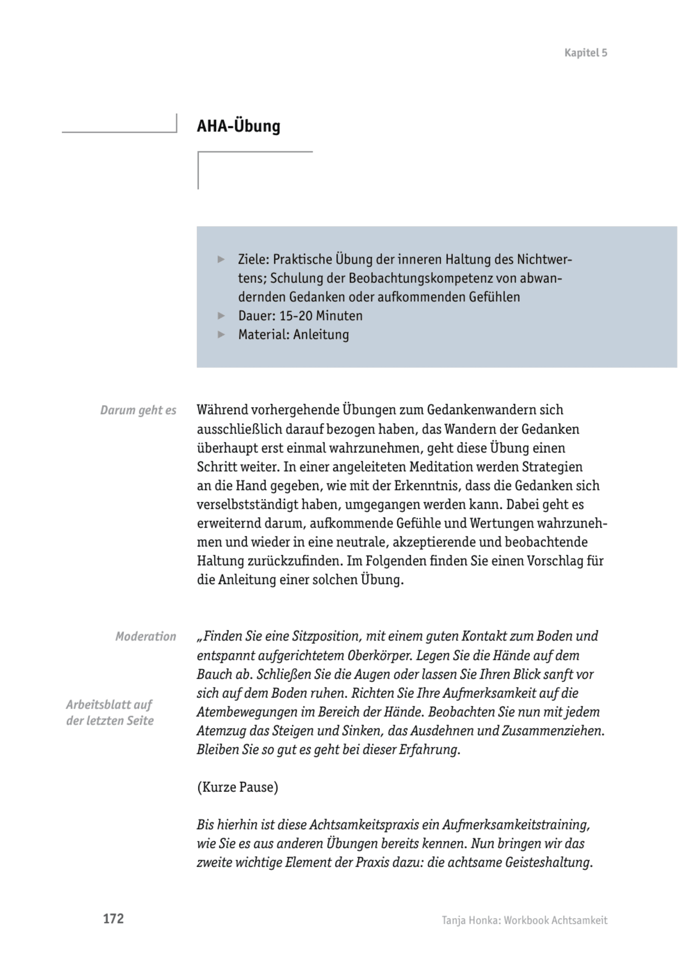 zum Tool: Achtsamkeits-Training: AHA-Übung