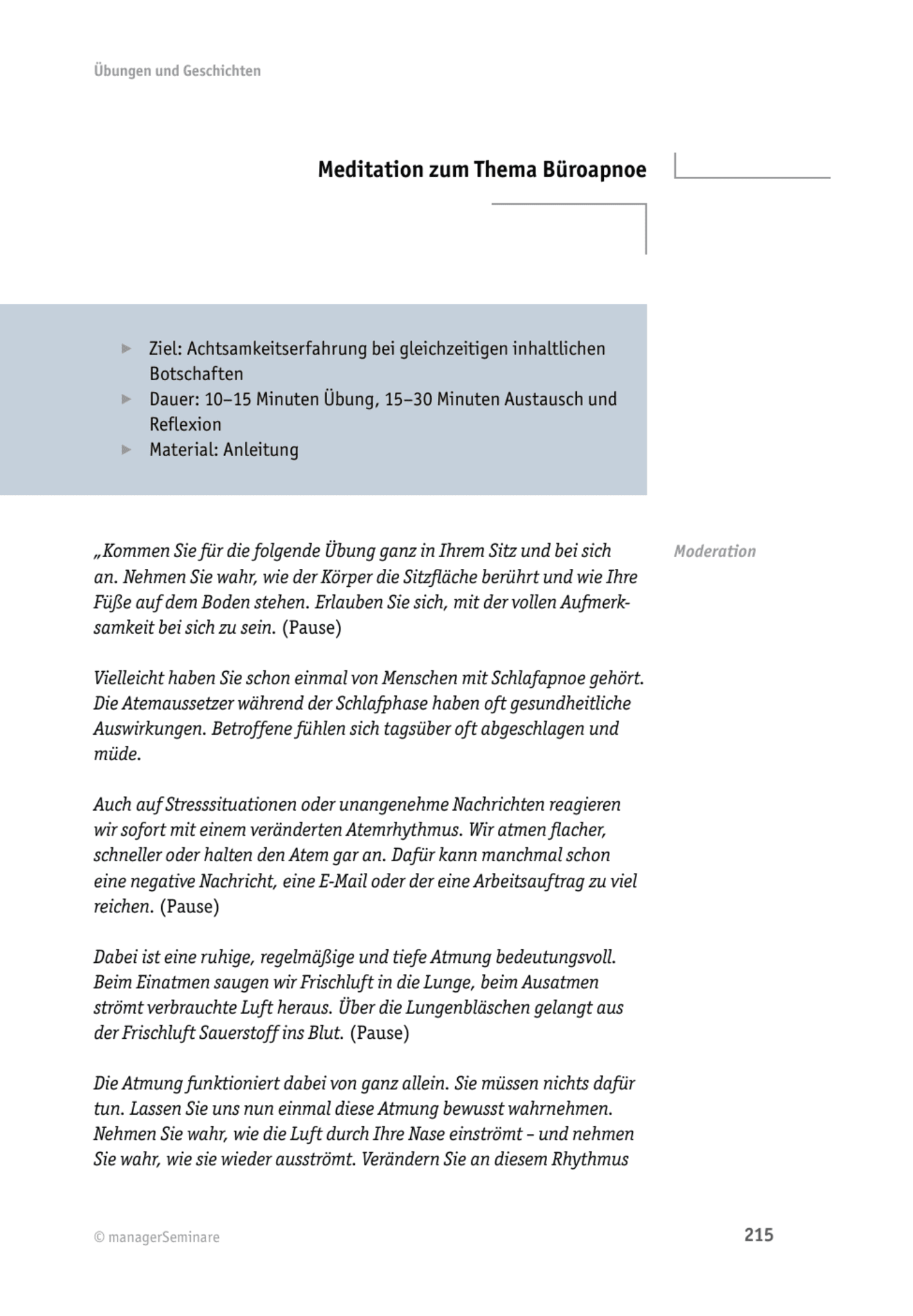 zum Tool: Achtsamkeits-Training: Meditation zum Thema Büroapnoe