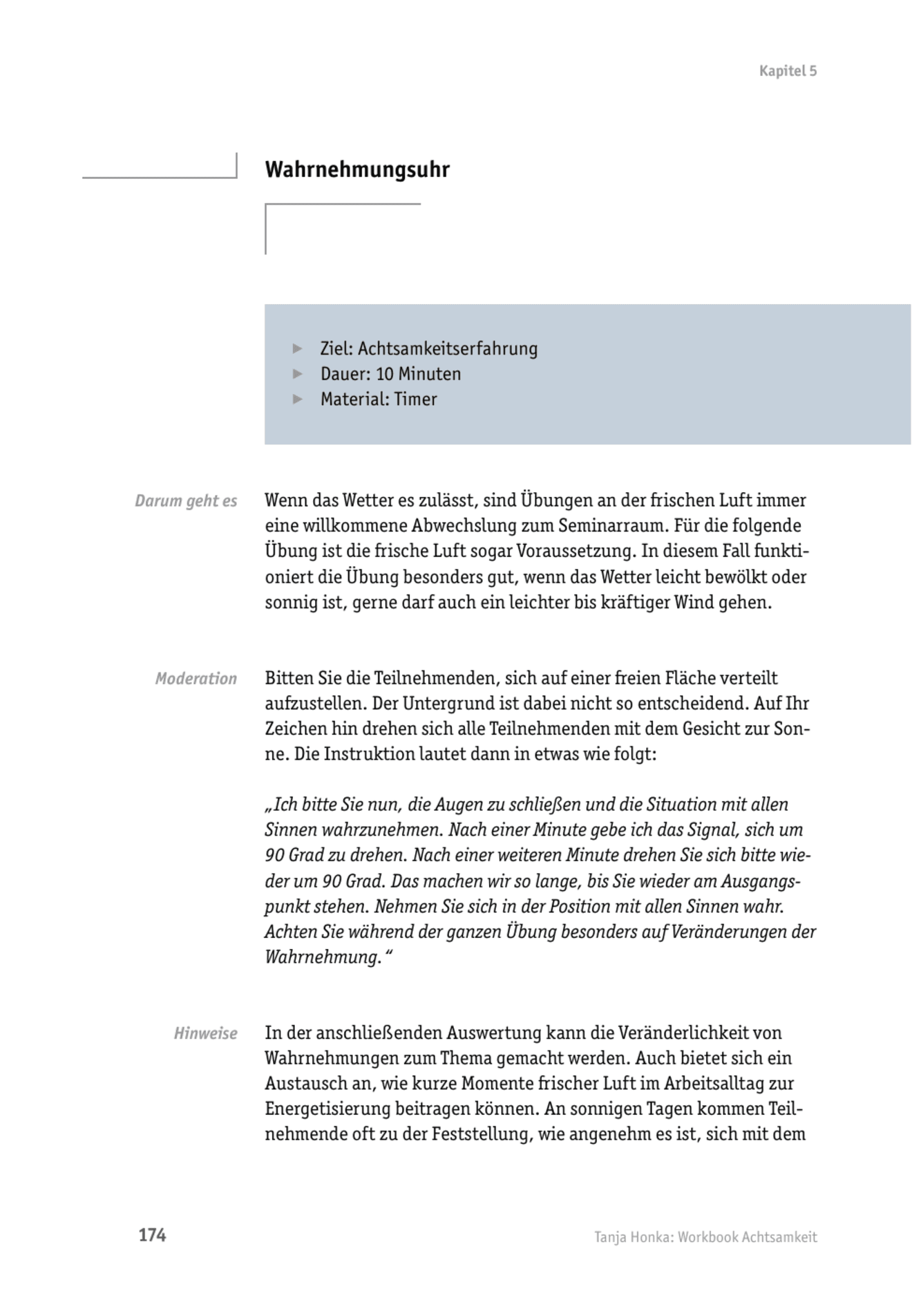 Tool  Achtsamkeits-Übung: Wahrnehmungsuhr