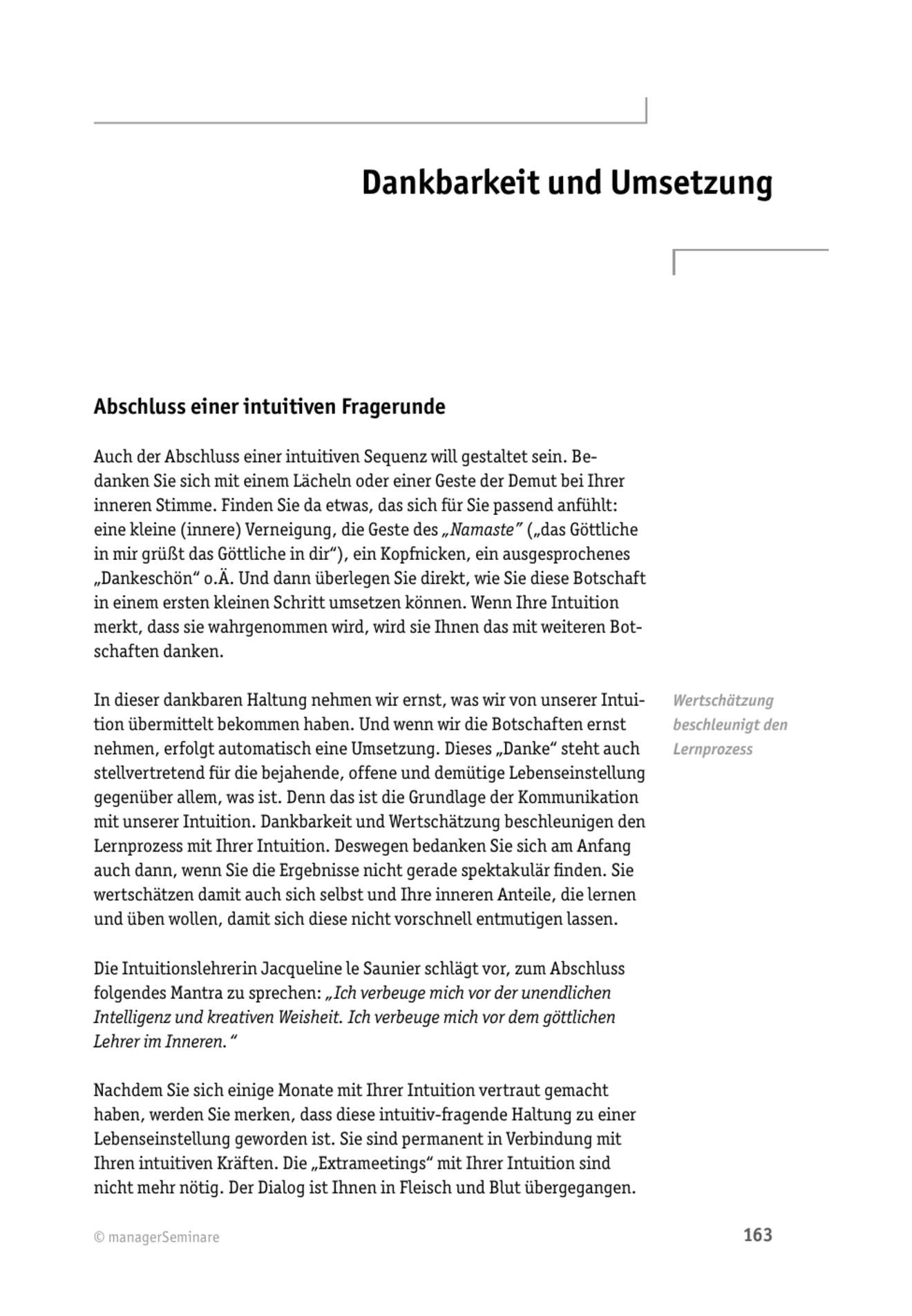 Tool  Intuitions-Coaching: Dankbarkeit und Umsetzung