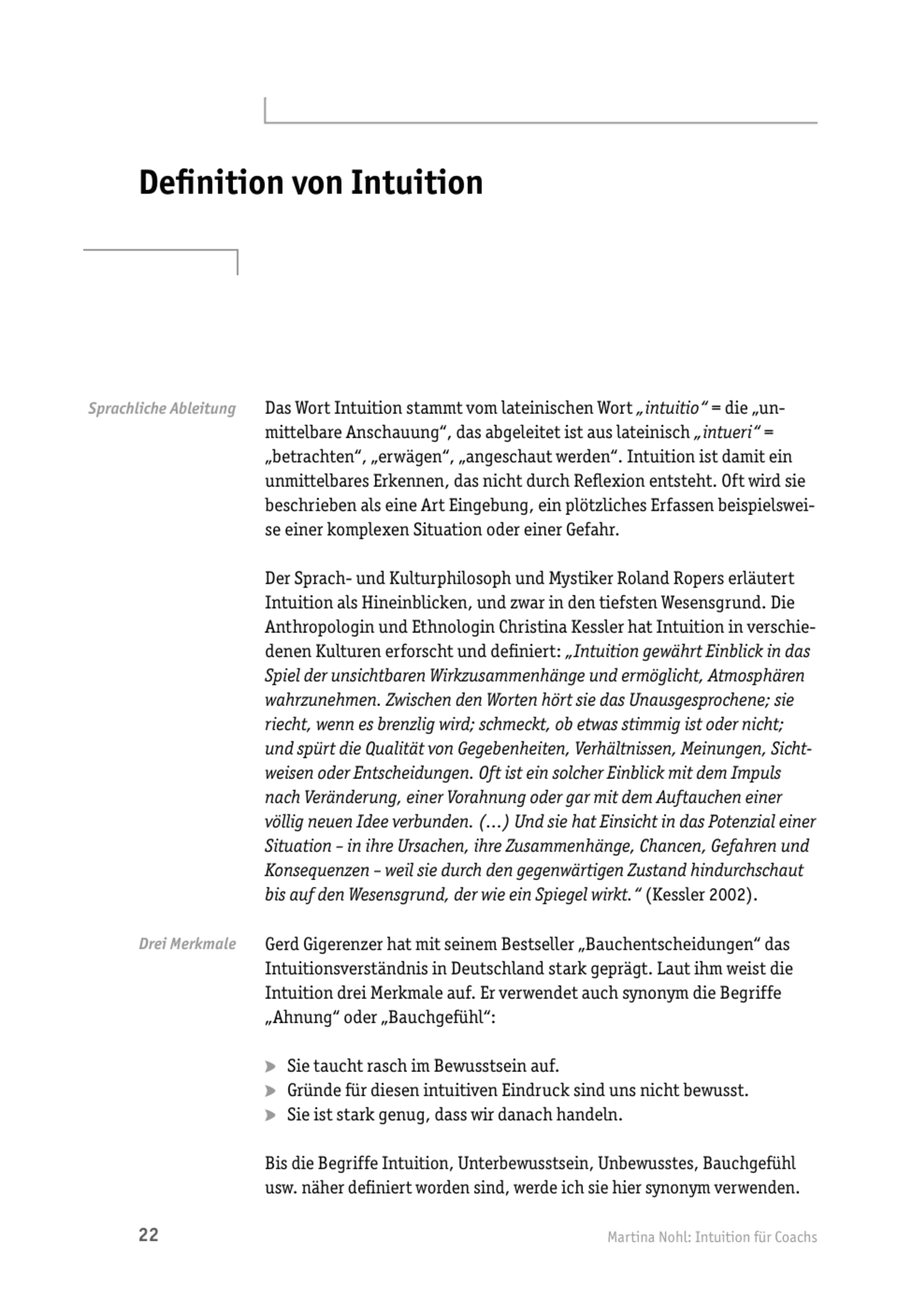 Tool  Intuitions-Coaching: Definitionen von Intuition
