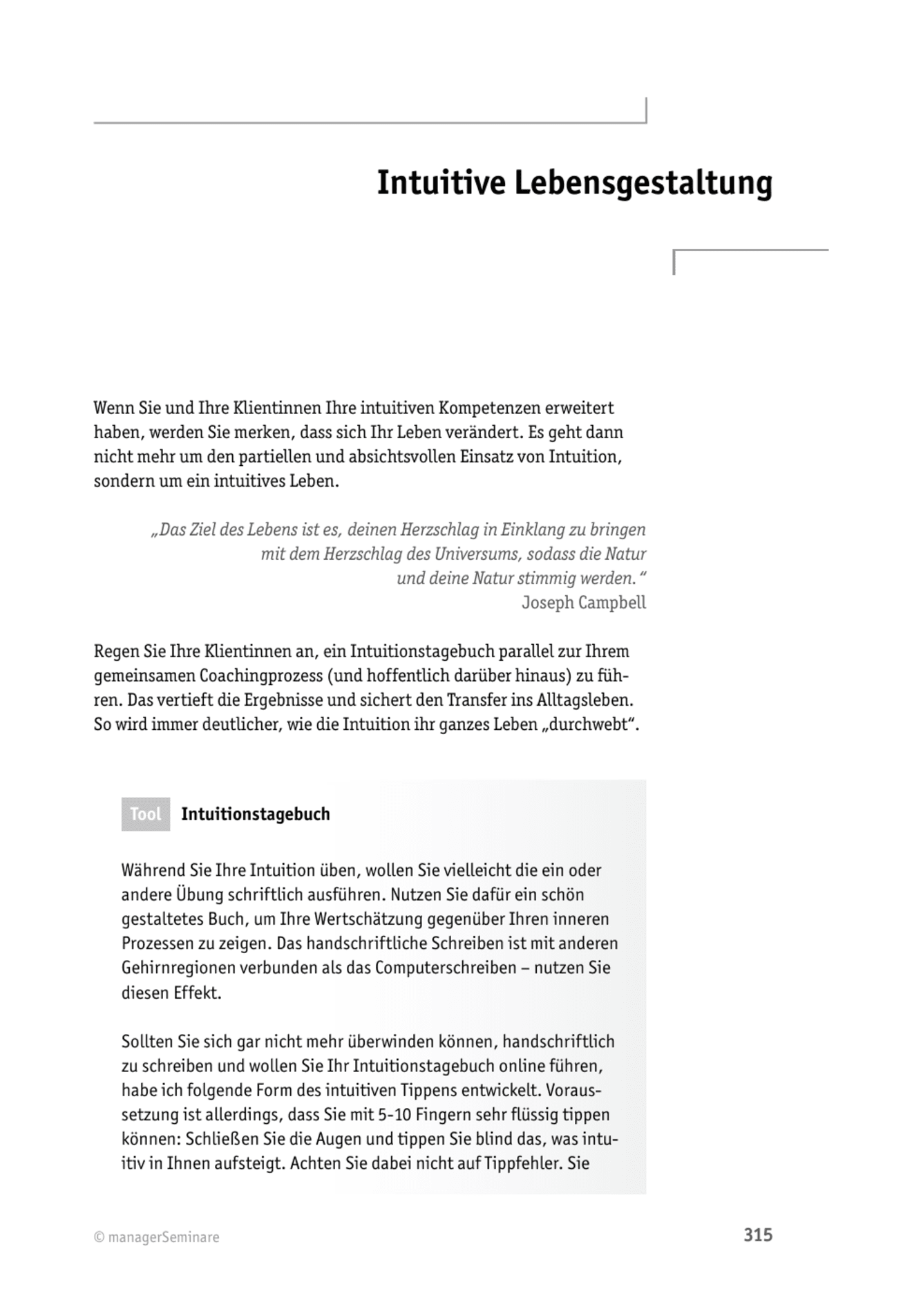Tool  Intuitions-Coaching: Intuitive Lebensgestaltung
