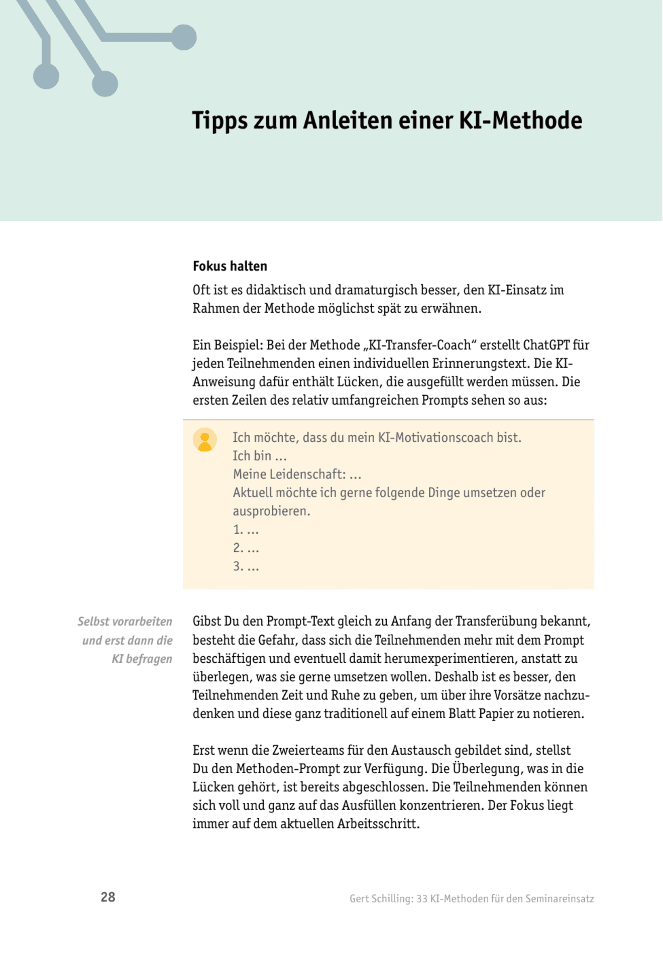 KI im Seminar: Tipps zum Anleiten einer KI-Methode