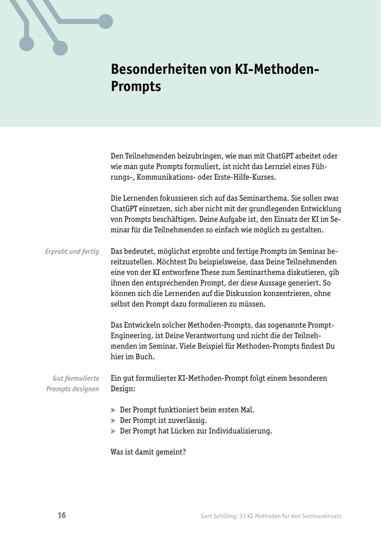 KI im Seminar: Besonderheiten von KI-Methoden-Prompts