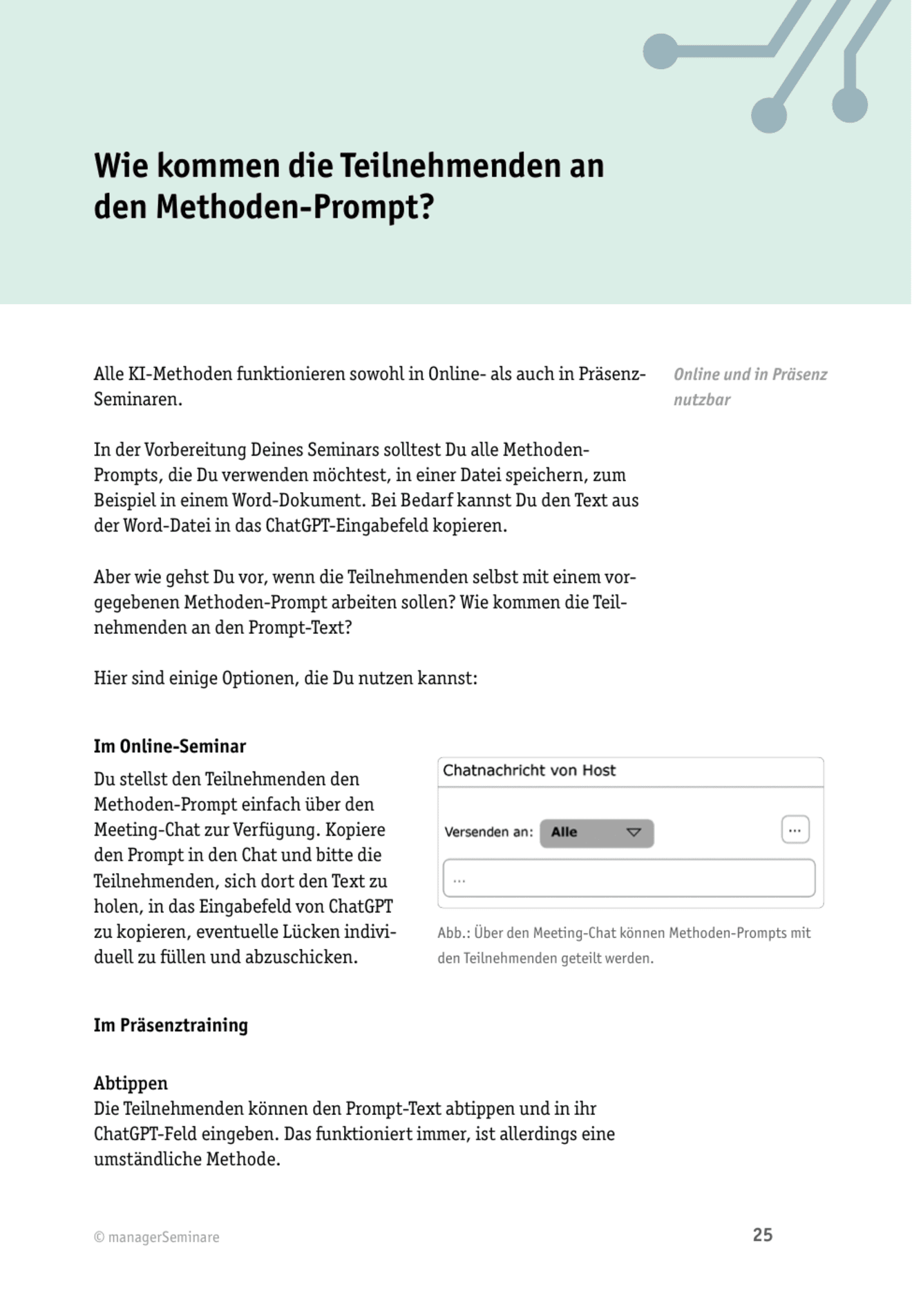 KI im Seminar: Wie kommen die Teilnehmenden an den Methoden-Prompt