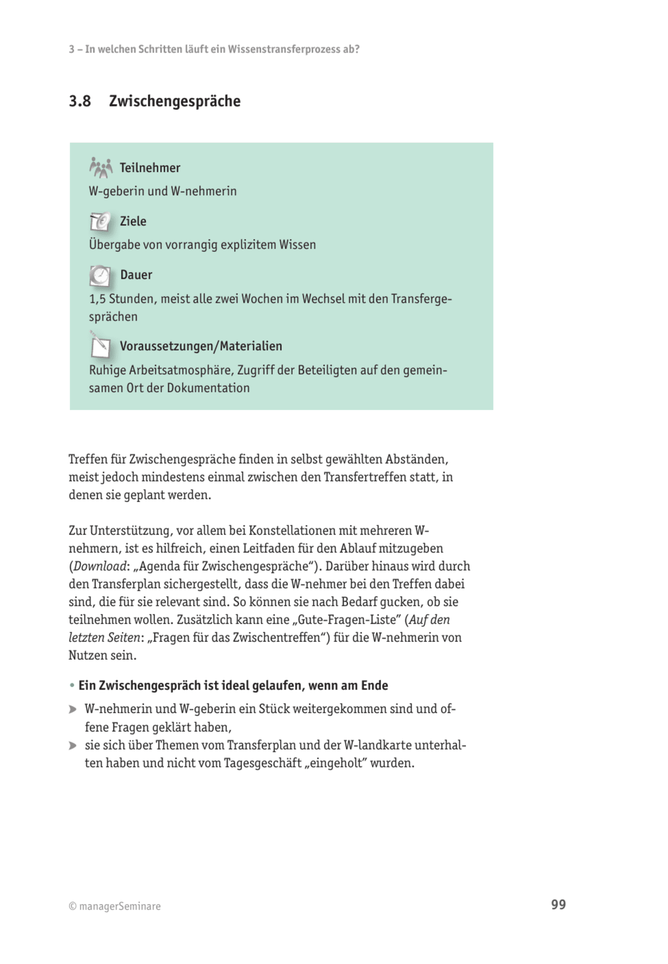 Tool  Wissenstransfer-Methode: Zwischengespräche