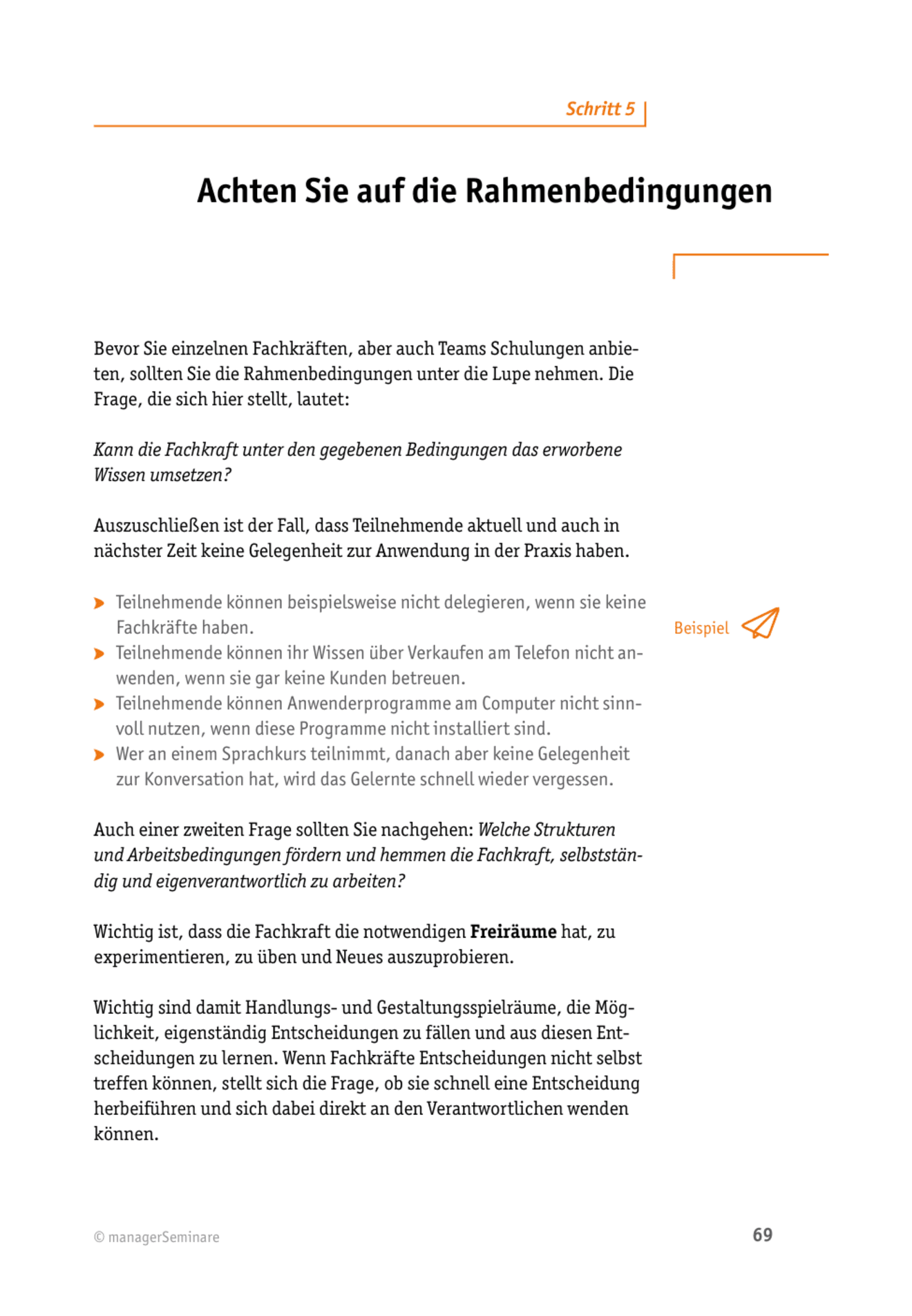 Lerntransfer-Methode: Achten Sie auf die Rahmenbedingungen