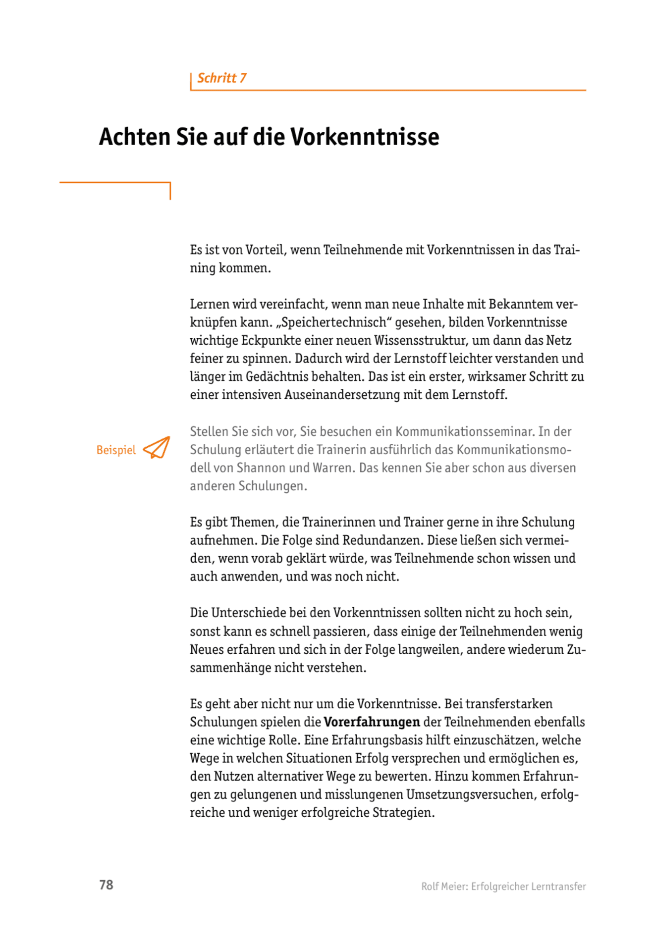 Lerntransfer-Methode: Achten Sie auf die Vorkenntnisse