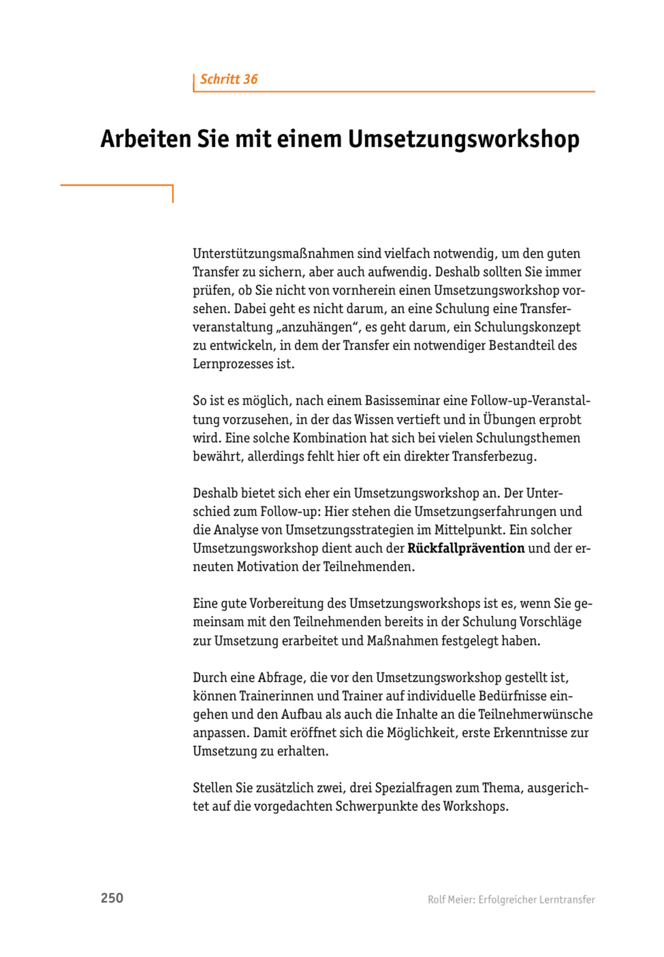 zum Tool: Lerntransfer-Methode: Arbeiten Sie mit einem Umsetzungsworkshop