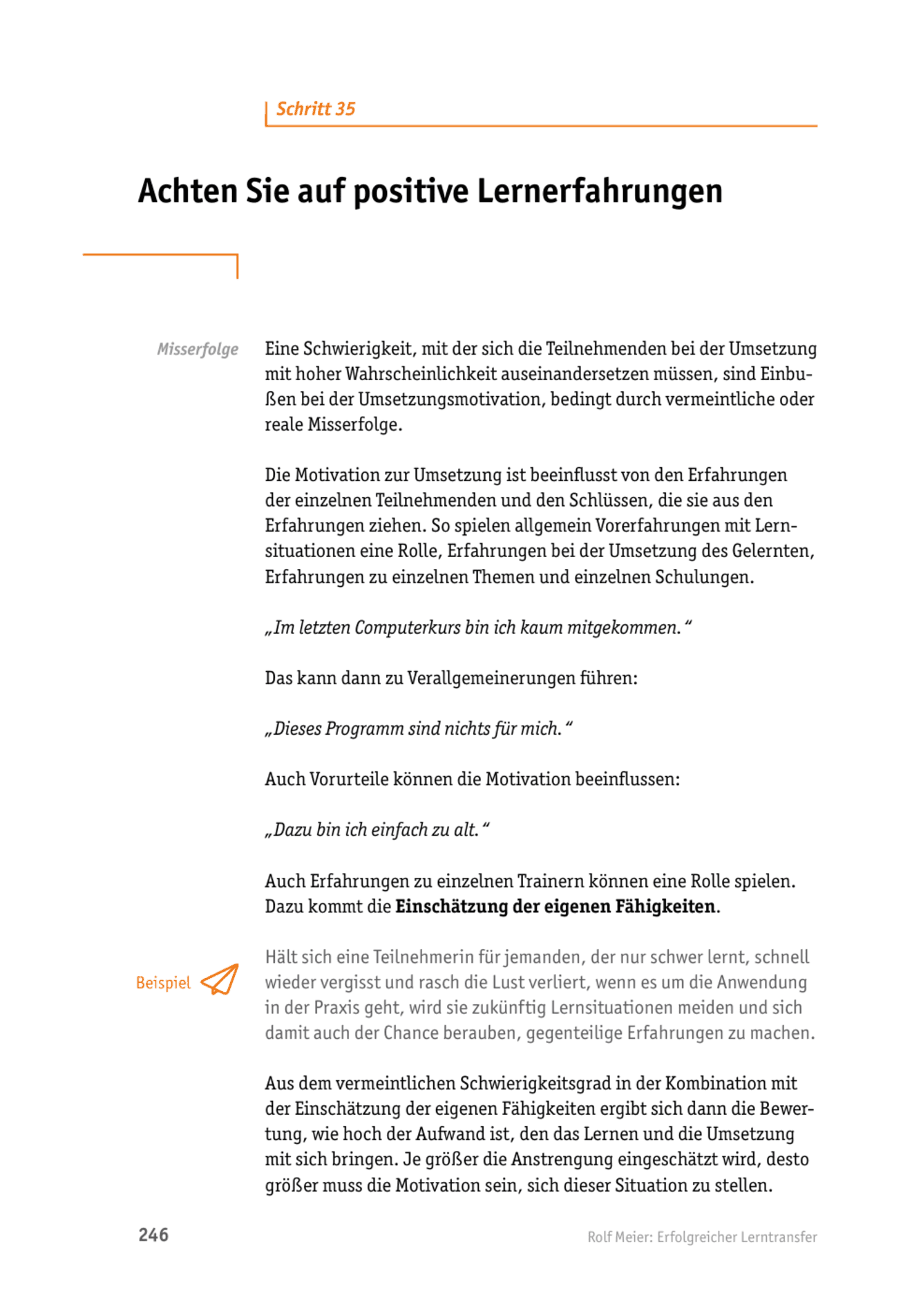 Tool  Lerntransfer-Methode: Achten Sie auf positive Lernerfahrungen