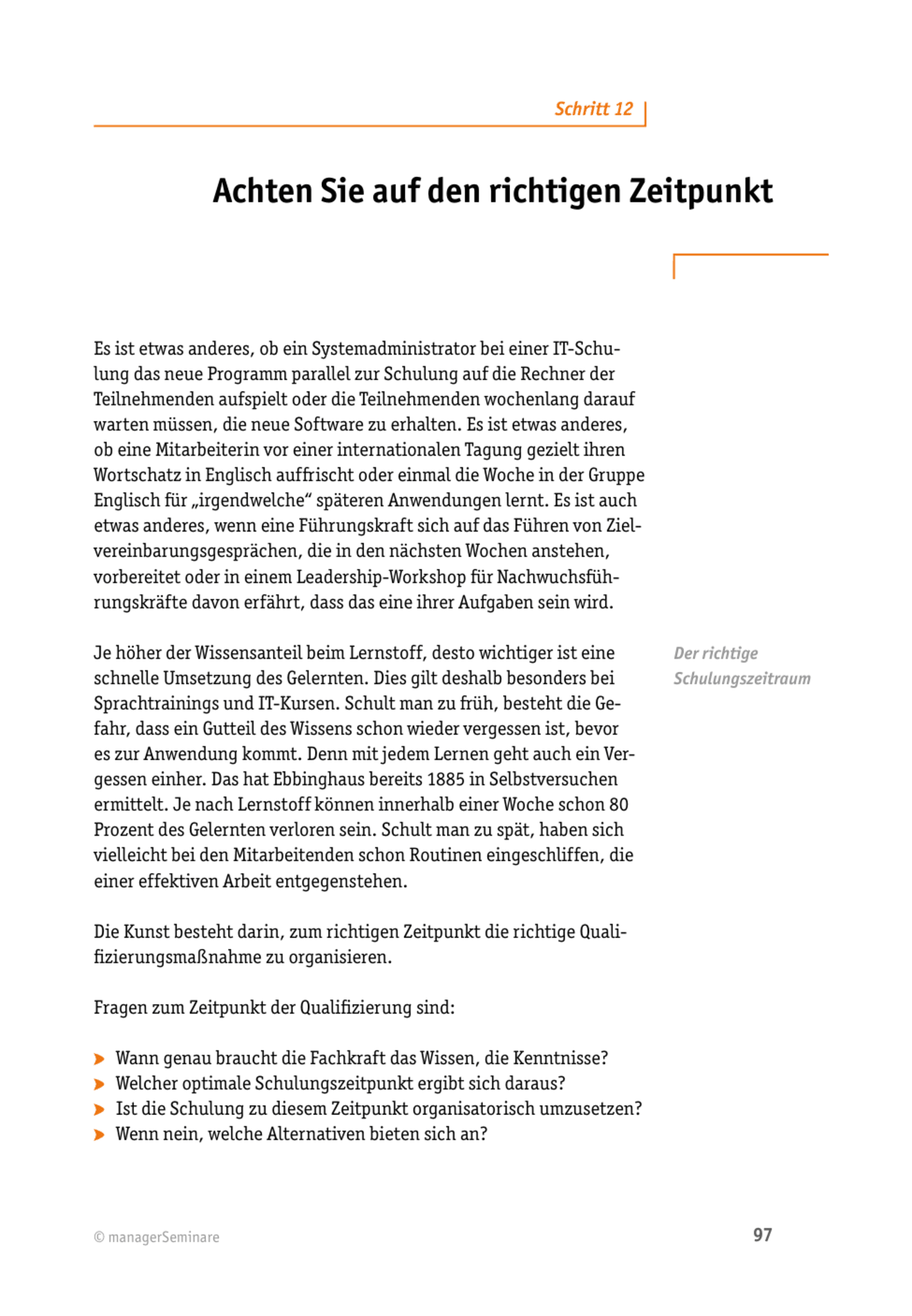 Lerntransfer-Methode: Achten Sie auf den richtigen Zeitpunkt