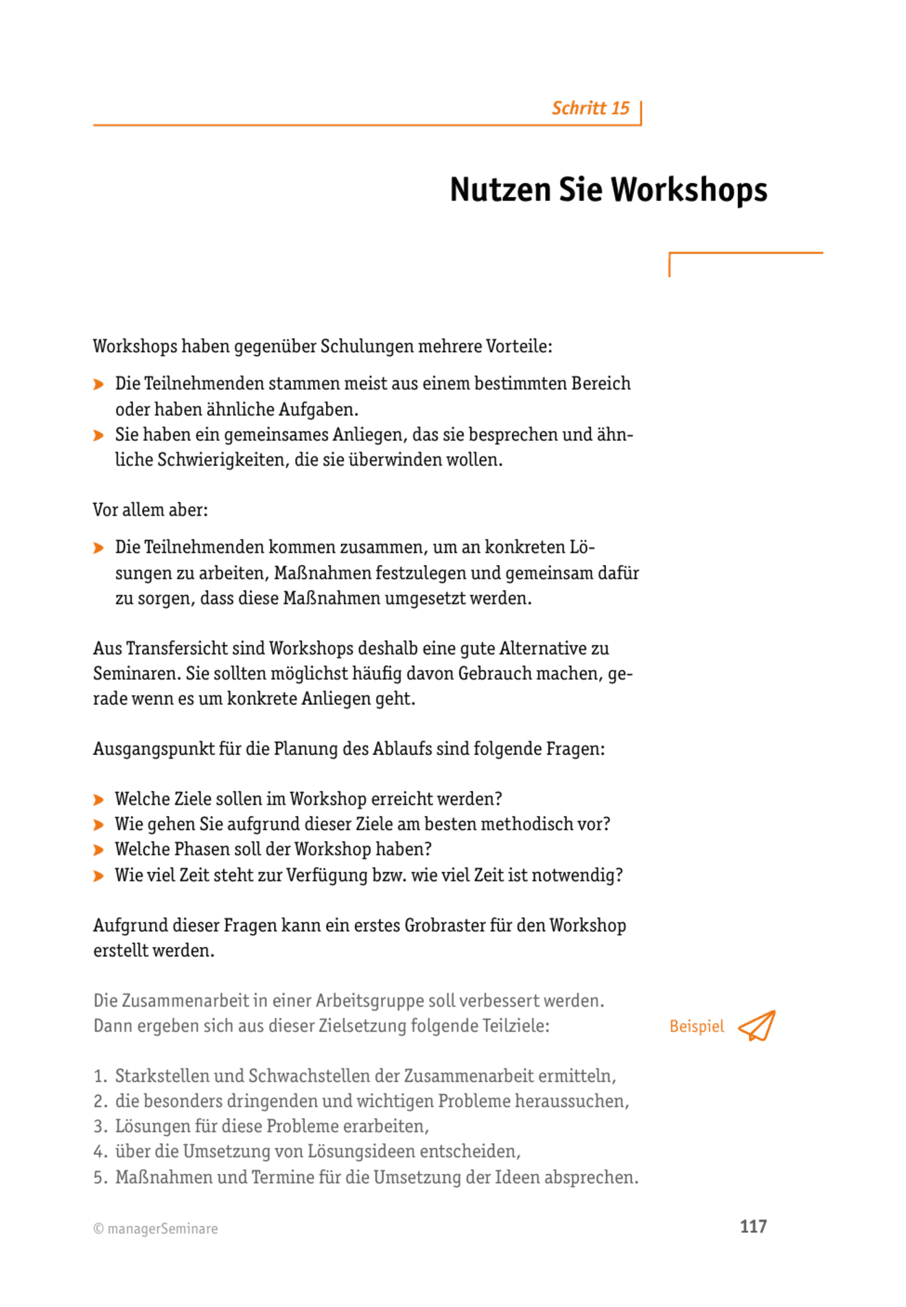 Lerntransfer-Methode: Nutzen Sie Workshops