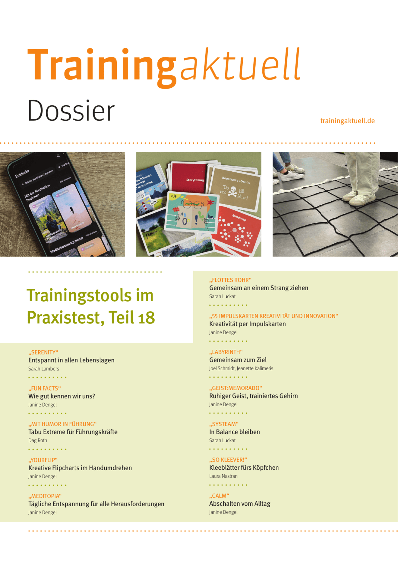 Dossier Trainingstools im Praxistest, Teil 18