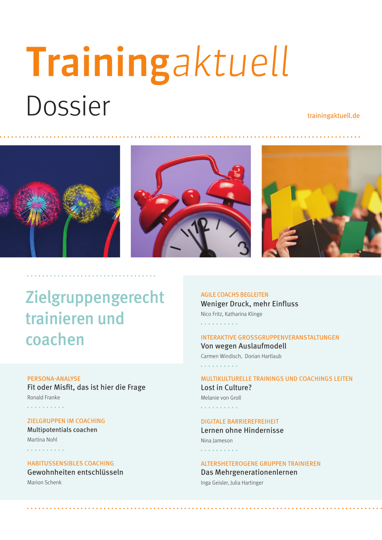 Dossier Zielgruppengerecht trainieren und coachen