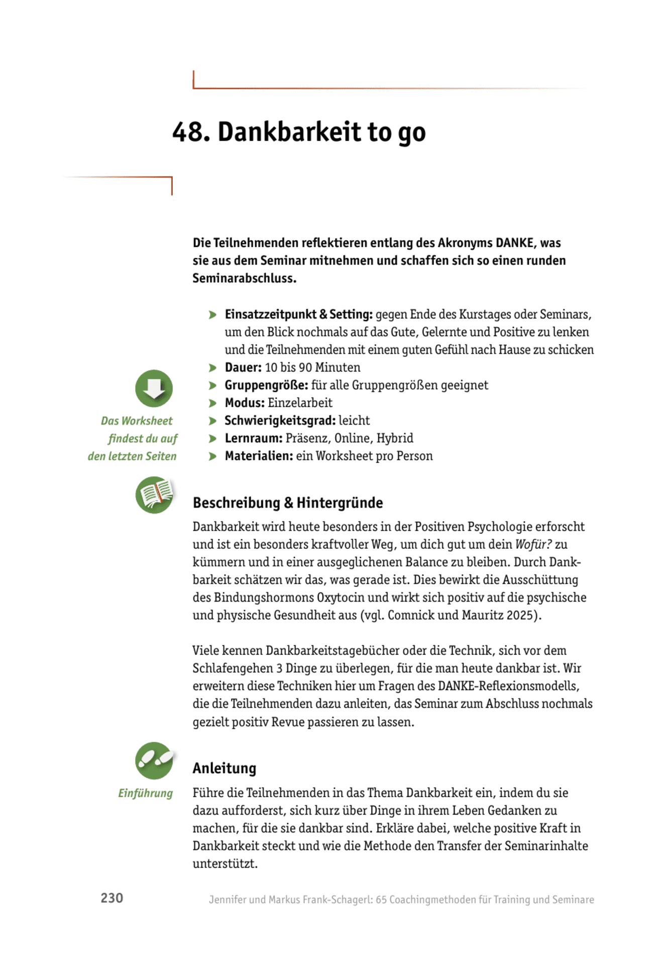 Coaching-Methode für Seminare: Dankbarkeit to go