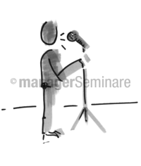 Zeichnung Mensch mit Mikrofon