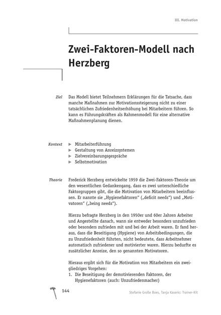 Tool  Motivations-Modell: Das Zwei-Faktoren-Modell nach Herzberg