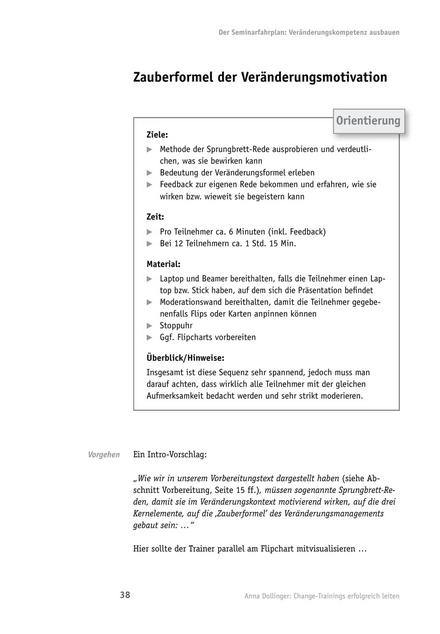 Change-Tool: Ein Storybook oder eine Sprungbrett-Rede skizzieren und die Entwürfe vorstellen