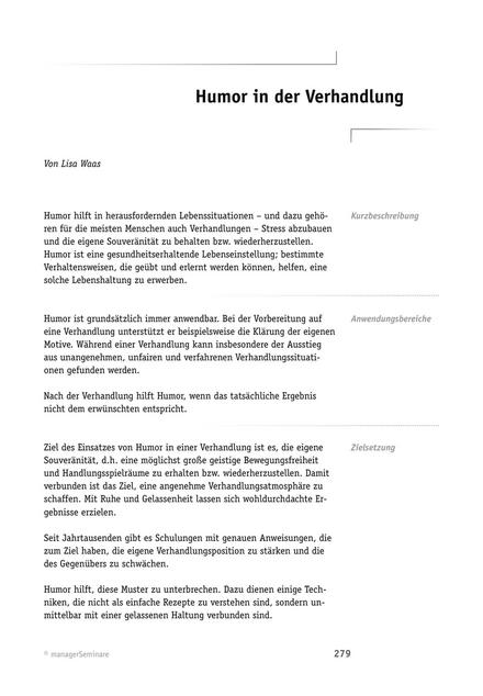 zum Tool: Verhandlungs-Tool: Humor in der Verhandlung