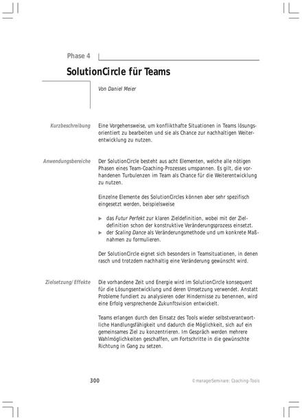 Tool  Coaching-Tool: SolutionCircle für Teams
