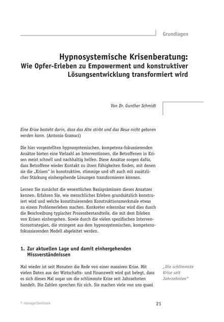 zum Tool: Hypnosystemische Krisenberatung