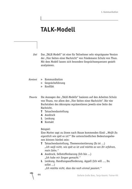 Tool  Kommunikations-Modell: Das TALK-Modell