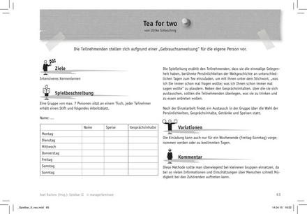 Trainingsspiel: Tea for Two