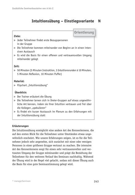 zum Tool: Intuitionsübung: Kennenlernrunde für Teamtrainings