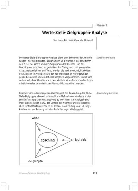 Tool  Coaching-Tool: Werte-Ziele-Zielgruppen-Analyse