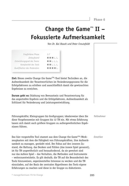 zum Tool: Change-Tool: Change the Game II