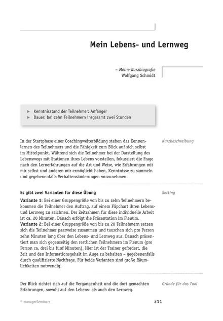 zum Tool: Train the Coach: Mein Lebens- und Lernweg