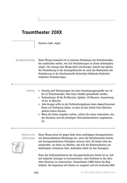 zum Tool: Solution-Tool: Traumtheater 20XX