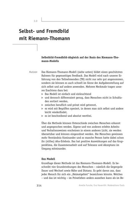 Tool  Moderations-Tool: Selbst- und Fremdbild mit Riemann-Thomann