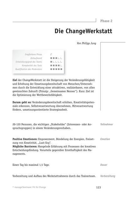 Tool  Change-Tool: Die ChangeWerkstatt