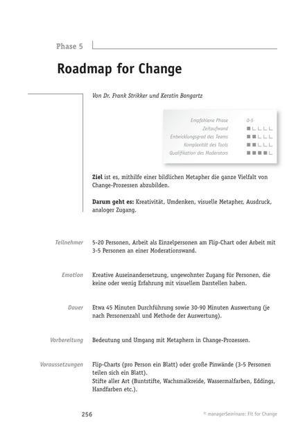 Tool  Change-Tool: Roadmap for Change
