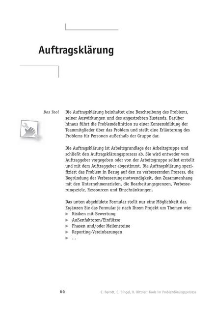 zum Tool: Problemlösungs-Tool: Auftragsklärung