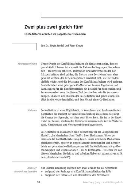 zum Tool: Konfliktlösungs-Tool: Zwei plus zwei gleich fünf