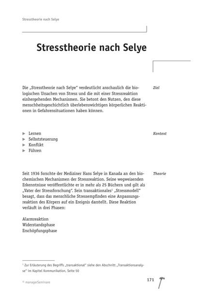 zum Tool: Die Stresstheorie nach Selye