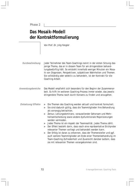 Coaching-Tool: Das Mosaik-Modell der Kontraktformulierung