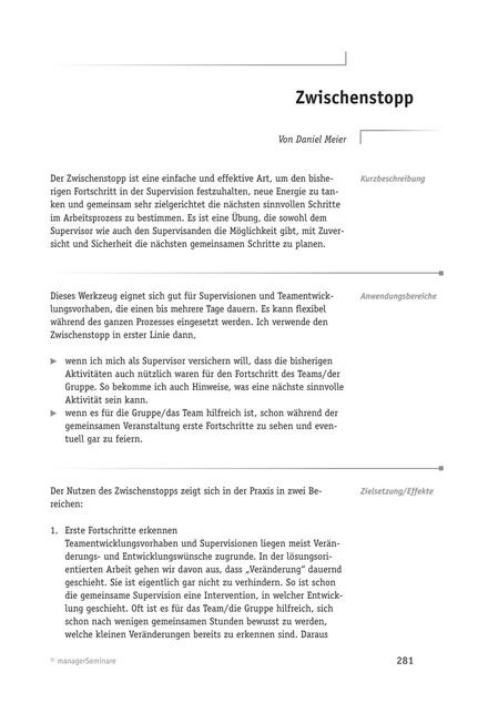 Tool  Supervisions-Tool: Zwischenstopp