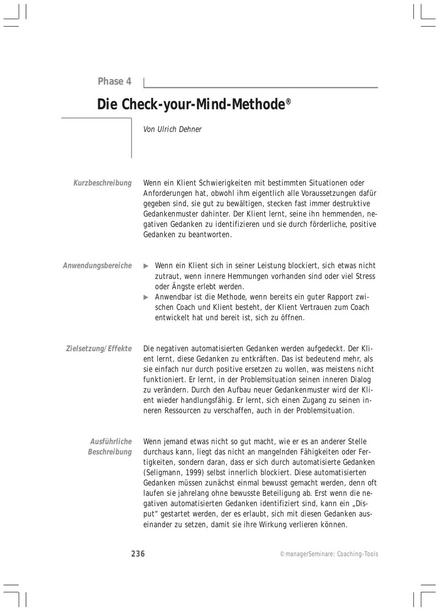 Tool  Coaching-Tool: Die Check-your-Mind-Methode®