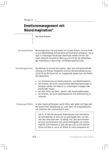 Tool  Coaching-Tool: Emotionsmanagement mit Neuroimagination®